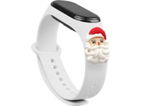 Hurtel Strap Xmas Band För Xiaomi Mi Band 4 / Mi Band 3 Jul Silikonband Armband Vit (Santa)