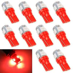 10-pack - T10 W5W röda diodlampor - Röda LED-bilslyktor