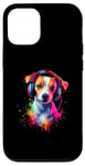 iPhone 12/12 Pro Artistic Colorful Jack Russell Terrier Headphones Dog Jacky Case