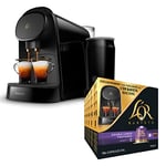 L'OR BARISTA Coffee Machine & Milk Frother by Philips with L'OR Double Lungo Profondo XXL 5X10 Double Shot Aluminium Coffee Capsules (Total 50 XXL Capsules) Intensity 8