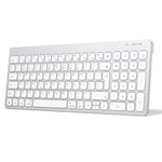 OMOTON Bluetooth Keyboard for Mac, Ultra Slim Portable Wireless Keyboard with Numeric Keypad for Apple MacBook Pro/Air, iMac, iMac Pro, Mac Mini, Mac Pro, QWERTY UK Layout, Silver