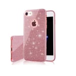 Glitter Skal till iPhone 12/12 Pro - Rosa, Skyddande & Trendigt