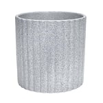 Ivyline Jardinière en faïence, Gris, H 15,5 cm x P 15,5 cm