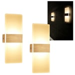 2X Applique murale led Chambre à coucher Applique murale couloir Inne Spot mural Blanc chaud 12W - Swanew