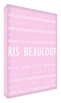 Feel Good Art Moderne et Typographique Toile sur Cadre Mural de Style Ris Beaucoup Rose Pâle 30 x 20 cm