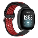 Urheiluranneke Fitbit Versa 4/Sense 2 musta/punainen