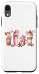 iPhone XR Ginger Man Cookies Christmas Coffee Latte Pink Xmas Season Case