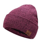 Bequemer Laden Chaud Bonnet Homme Hiver Thermique Tricot Bonnets Couleur Unie avec Doublure Polaire Cadeau Homme Femme