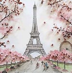 CHENWEI 5D DIY Diamond Painting Full Square Drill Eiffel Tower Rhinestone Embroidery Arts Craft Adults Children Paint by Number Kits Cross Stitch for Wall Decoration 11.8X15.8 inches