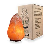 Myga 8-10KG Himalayan Natural Salt Lamp - Handcrafted Crystal Rock Salt Lamp on Wooden Base - Healing Himalayan Salt Lamp with Dimmer Switch and British Standards CE Certified Plug with a 15W Bulb