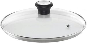 Tefal Compatible Glass Lid-30cm, Stainless Steel Rim, Copper Black, 30 30 cm 