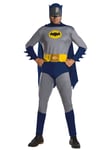 Mens Batman Costume DC 1966 Batman Movie Comics Superhero Fancy Dress Outfit