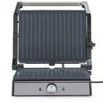 Salter Large Health Grill – Electric Panini Maker, Sandwich Toaster, Non-Stick Ceramic Plates, Opens Flat (180°) for Extra Cooking Space, PFAS-Free, Drip Tray, Adjustable Temperature, 2000W, EK5857SSC