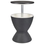 Table de Jardin Noire en Polypropylène 49 cm Ronde avec Glacière Intégrée Aisa