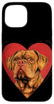 Coque pour iPhone 15 Saint-Valentin Dogue de Bordeaux