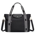 Missnine Sac Cabas Femme 15,6 Pouces, Tote Bag De Grande Capacité Sac Fourre Tout Pour Avec Fermeture éClair Et Poches éCole, Travail, Shopping, Noir