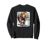 Great Sabre Toothed Tiger for Ice Age and Snow Lovers Sweatshirt