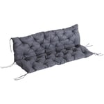 Coussin matelas assise dossier pour banc de jardin balancelle canapé 3 places grand confort 150 x 98 x 8 cm gris