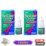 2 X Alcon Systane Ultra Lubricant Eye Drops Dry Red Eye Relief 10ml