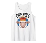 Ewe Rule Funny Female Sheep Farm Animal Pun Cute Tank Top