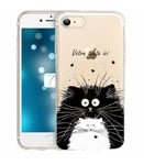 Coque Iphone 7 PLUS 8 PLUS Chat coeur personnalisee love noir transparent