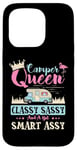 Coque pour iPhone 15 Pro Camping-car Queen Classy Sassy Smart Assy Fun Camping