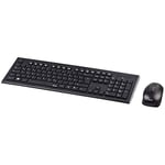 Hama | Clavier et souris sans fil (kit souris et clavier Bluetooth avec nano-récepteur 2,4 GHZ, clavier silencieux, clavier QWERTY complet, souris à 1 600 dpi) Couleur noir