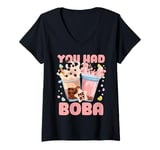 Womens You Had Me At Boba V-Neck T-Shirt