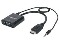 Manhattan 151559, 0,3 M, Hdmi + 3.5Mm, Vga (D-Sub), Hankoppling, Honkoppling, Rak