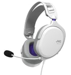 JVC Casque Gaming ultraléger, Conception légère de 199 g, diaphragme de 40 mm, Microphone et câble détachables, Micro Haute Performance, pour PC, PS4, PS5, Switch, Xbox - GG-01-W (White)