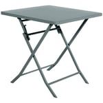 Table de jardin pliante carrée Greensboro vert jade 2 places en acier traité époxy - Hespéride