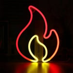 Rosemary - Enseigne au néon flamme, néon flamme rouge et jaune avec interrupteur marche/arrêt, enseigne lumineuse led flamme pour décoration murale,