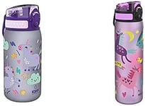 ion8 gourde enfant étanche, sans BPA, Licornes, 350ml + Gourde Étanche Svelte, 500ml, sans BPA, Licornes.