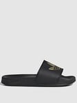 adidas Originals Womens Adilette Lite Sliders - Black/Gold, Black/Gold, Size 5, Women