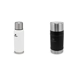 Stanley Adventure Stainless Steel Thermos Flask 1L / 1.1QT Polar White – BPA-Free Coffee Flask & Classic Legendary Food Jar 0.7L Matte Black – BPA Free Stainless Steel Food Flask