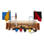 Garden Croquet Set - 4 Player, with Wooden Box