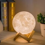 Yuit - Veilleuse Lampe de nuit en forme de lune, chargement usb et contrle tactile, pour adultes et enfants, blanc chaud à froid (12 cm)