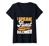 Womens I Speak Fluent Dulcimer Music Teacher Instrumentalist V-Neck T-Shirt