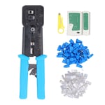 Kit d'outils de sertissage RJ11 RJ45, d&eacute;nudeur de fil multifonctionnel, testeur de r&eacute;seau, t&ecirc;te en cristal et ensemble de couvercles pour la r&eacute;paration d'installation