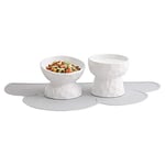 Blanc Gamelle Chat Double Bol Chat Gamelle Chat Surélevée en Ceramique - Bol D'eau et Bol de Nourriture Inclinée Anti Vomissement - Gamelles pour Chats et Petit Chien avec Tapis Antidérapant-Lot de 2