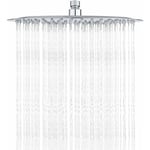 Tete de Douche Inox - Douche Economie d'Eau, Pommeau de Douche Ronde 30CM, Tete de Douche Pluie Universelle Filetage 1/2 Pouce, Rotatif 360°,