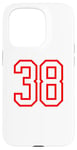 Coque pour iPhone 15 Pro Numéro #38 Blanc Rouge Sport Numéro 38