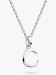 Kit Heath Skript Collection Signature Initial Pendant Necklace, Silver