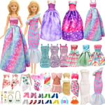 28 PCS Doll Clothes and Accessories Set Compatible with Barbie Doll, Including