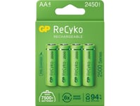 Gp Batteries B21254, Aa, Nickel-Metallhydrid (Nimh), 4 Styck, 2450 Mah, Grön