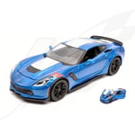 FR- Maisto CHEVROLET CORVETTE GRAN SPORT 2017 BLUE W/WHITE STRIPES 1:24 - MI3151