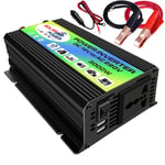 N / A Power Inverter 3000W/4000W/6000W DC 12V to AC 110V&220V Pure Sine Wave Car Voltage Converter Transformer with Dual USB Ports,Cigarette Lighter Plug Cable and Battery Clip Cable 3000W