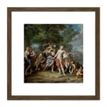 Verkolje The Rape Of Europa 8X8 Inch Square Wooden Framed Wall Art Print Picture with Mount