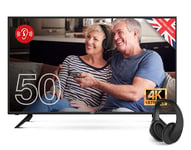Cello C5020DVB4KHH 50 inch 4K UHD Digital TV with Separate Wireless Headphones for Hard of Hearing and Seniors