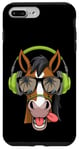 Coque pour iPhone 7 Plus/8 Plus Cheval cool avec écouteurs et vibrations tropicales